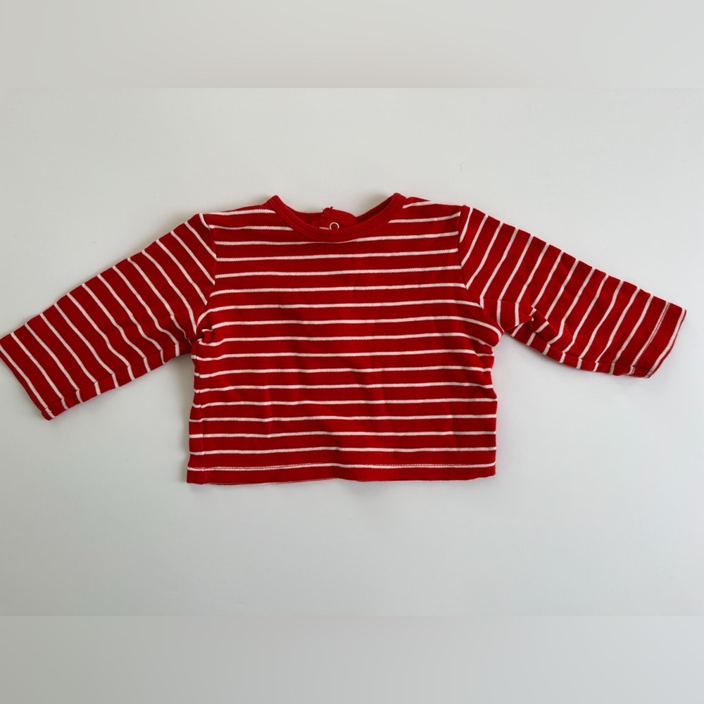 Little Me Red and White Long Sleeve Tee